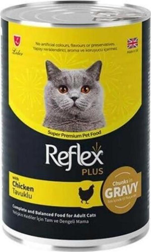  Hızlı Teslimat Reflex Plus Gravy Tavuklu Sos İçinde Et Parçacıklı Kedi Konservesi 400 Gr - Image 1
