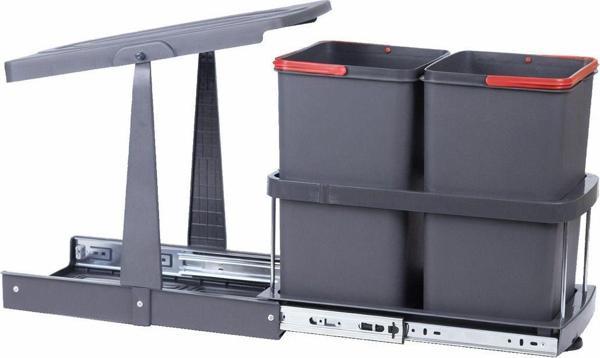 ÇÖP KOVASI 12+12LT ANTRASİT TELESKOPİK RAYLI - Image 1