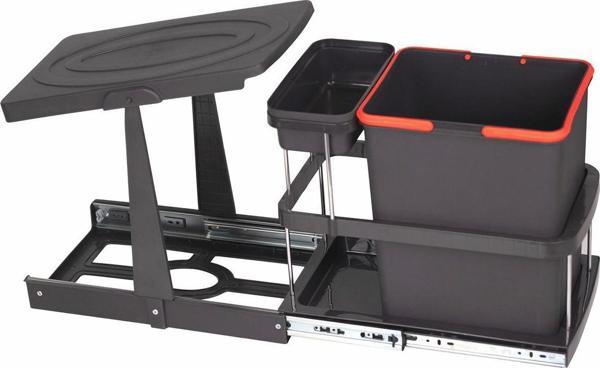 ÇÖP KOVASI 16+1LT ANTRASİT TELESKOPİK RAYLI  - Image 1