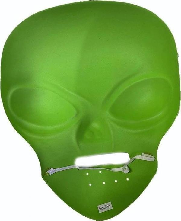Ghoulish Productions Green Alien Mask 45X30 Cm ( Uzayli ) - Image 1