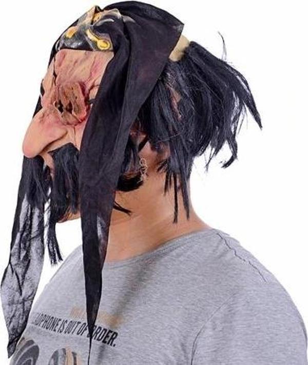 Lateks Saçlı Sakallı Korsan Maskesi - Image 1