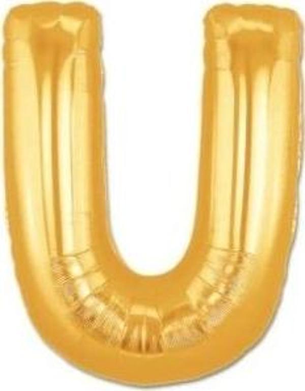 U Harf Folyo Balon Altın Renk  40 Inç - Image 1