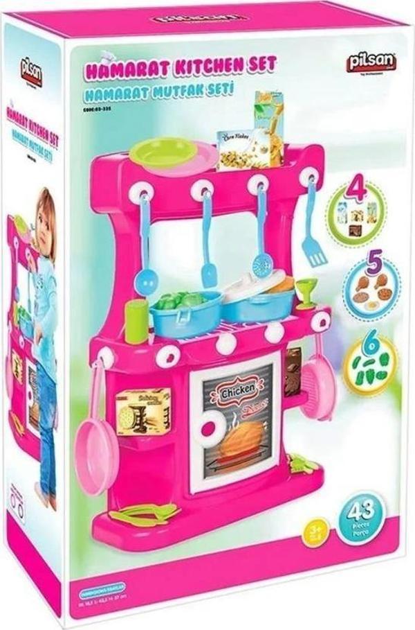 03 335 Hamarat Ayaklı Mutfak Seti Pembe -Pilsan Oyuncak - Image 1