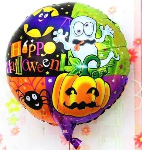 Halloween Örümcekli Kabaklı Folyo Balon 18 Inç - Image 1