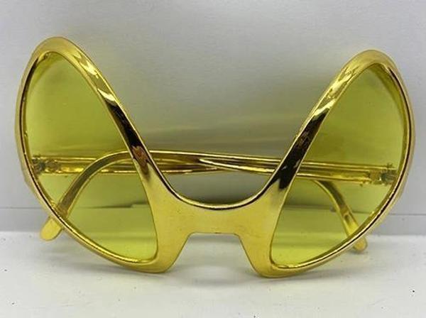 Retro Gözlük - 80 Li 90 Lı Yıllar Parti Gözlüğü Gold Renk 8X13 Cm - Image 1