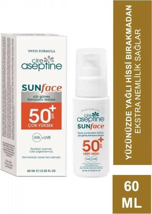 Cire Aseptine Sun Yüz Güneş Koruyucu Losyon 50 Spf 60Ml - Image 1