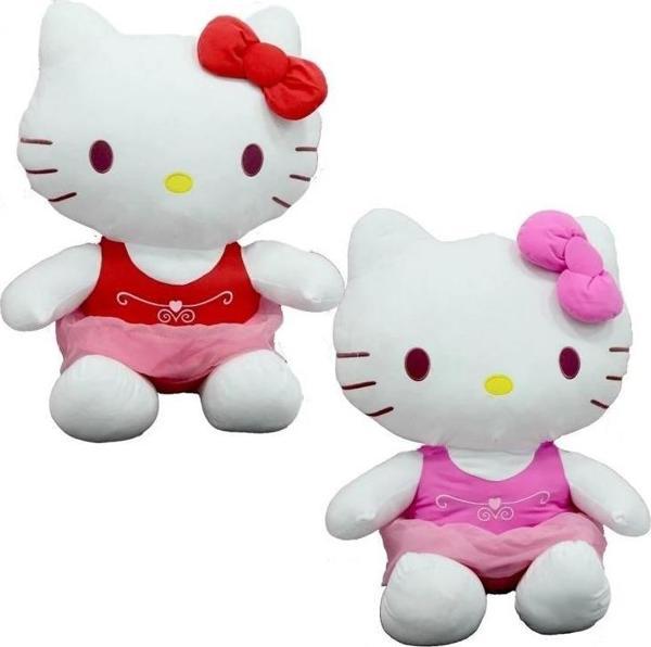 Peluş Hello Kitty Elbiseli Kurdeleli 50Cm - Image 1