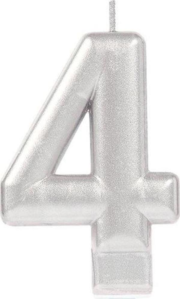 4 Rakam Mum Gümüş Renk - Image 1
