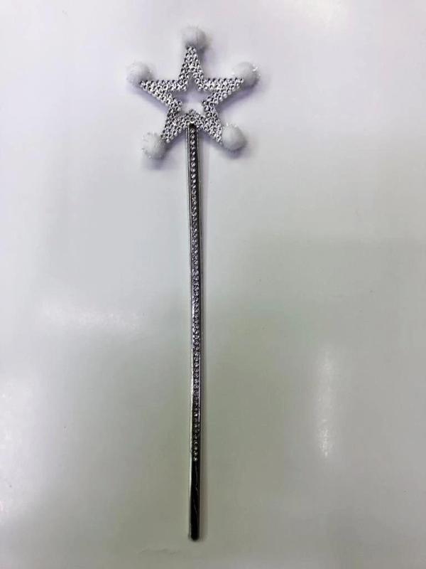 Yıldız Peri Asası Sihirli Değnek Beyaz Ponponlu - Image 1