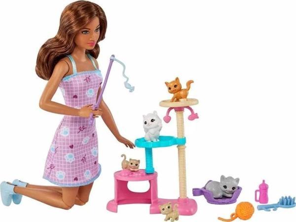 Barbie Ve Yavru Kedileri Oyun Seti Hhb70 - Image 1