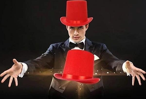 Yetişkinleri̇Çinkırmızırenkringmastersihirbazşapkasıfötrşapka15Cm - Image 1