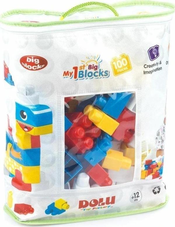 5020 Oyuncak Baskili Torbada Büyük Bloklar 100 Parça - Image 1
