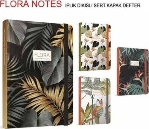 Gıpta Flora Notes A5 120 Yaprak Çizgili İplik Dikişli Sert Kapaklı Defter - Image 1
