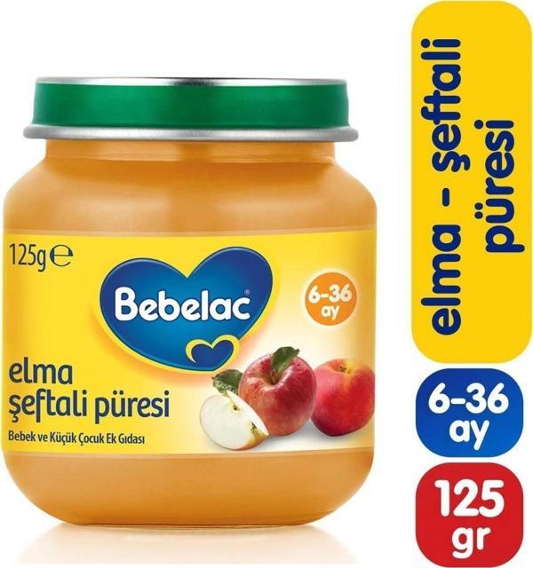 Nessiworld Bebelac Elma Şeftali Püresi Kavanoz Maması 125 Gr - Image 1
