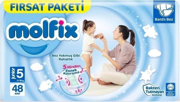 Nessiworld Molfix Bebek Bezi Fırsat Paketi 5 Beden 11-18 Kg 48 Adet - Image 1
