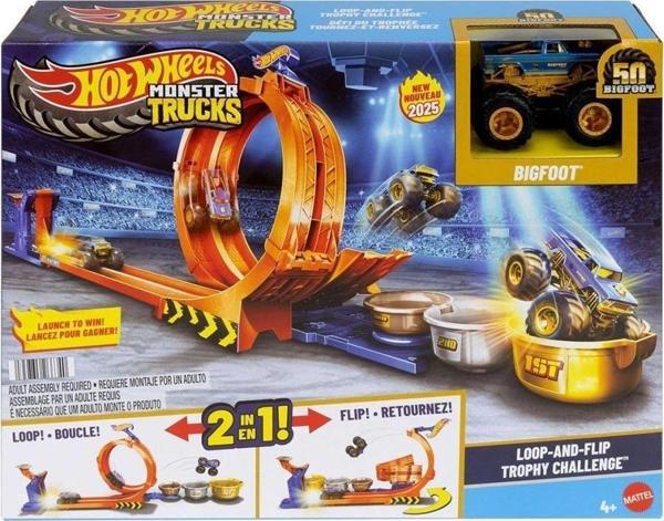 Jbx64 Hot Wheels Monster Trucks Döngü Ve Takla Bigfoot Oyun Parkuru - Image 1