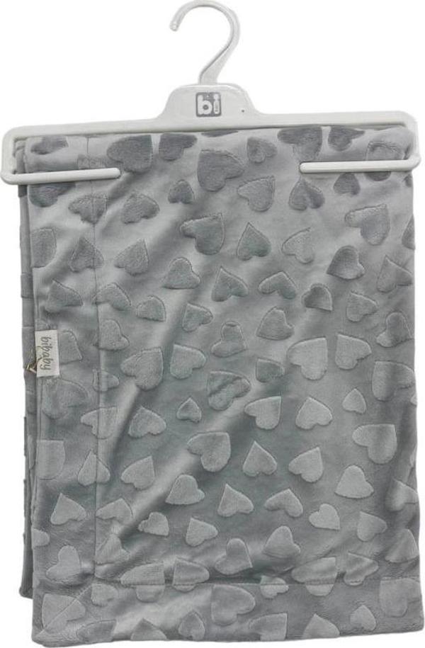 Bibaby Jacquard Heart 82X90 Battaniye 64727 Gri - Image 1