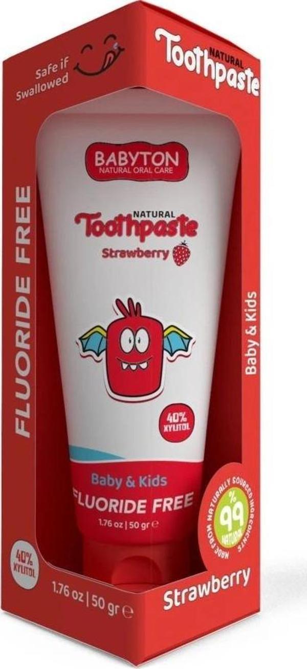 Babyton Organik Doğal Çilek Aromalı Diş Macunu 50 Gr - Image 1