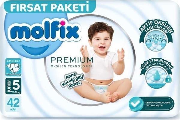 Nessiworld Molfix Premium Bebek Bezi Fırsat Paketi 5 Beden 11-18 Kg 42 Adet - Image 1