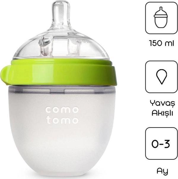 Comotomo Antikolik Silikon Biberon 150 Ml 0-3 Ay Yeşil - Image 1