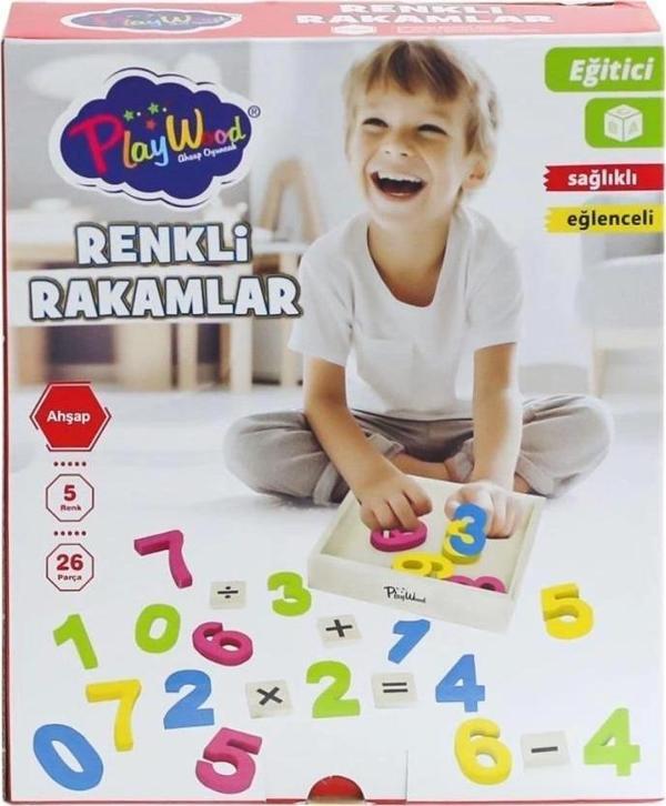 Ony-401 Ahşap Renkli Rakamlar 26 Parça -Onyıl Oyuncak - Image 1