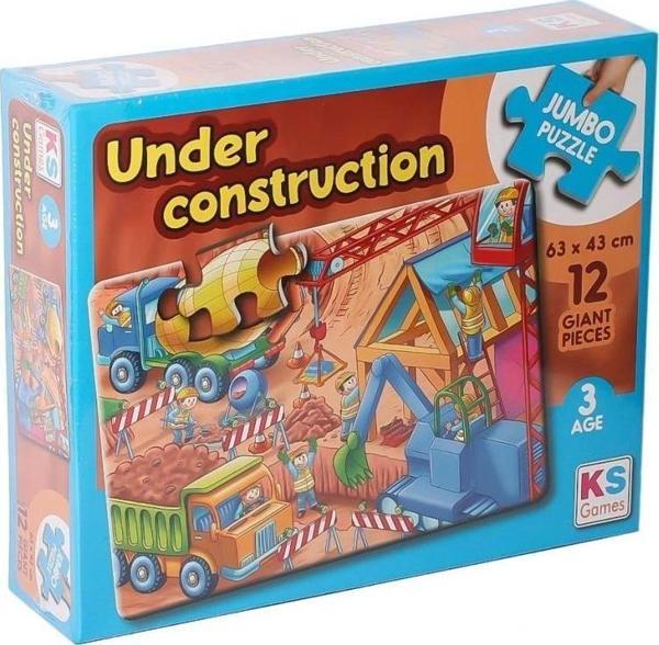 NessiWorld JP 314004 Under Construction Jumbo Puzzle 12 Parça - Image 1