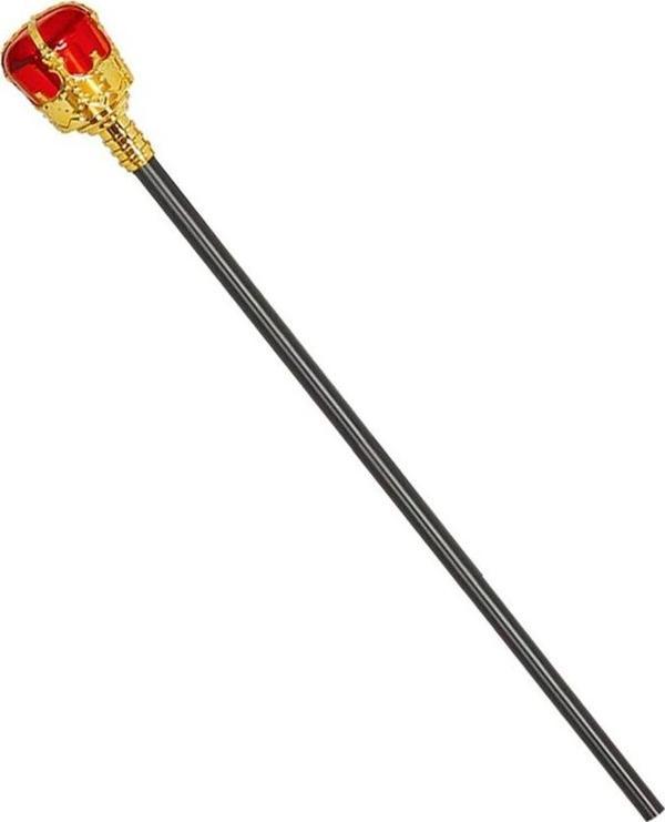 Taşlı Altın Renk Prenses Tacı Ve Kırmızı Kraliyet Prenses Asası - Image 1