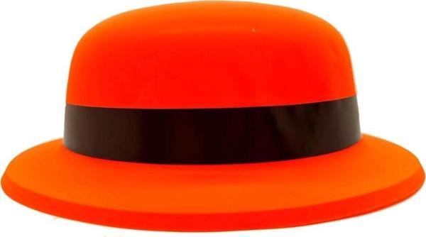Neon Partisi Turuncu Renk Melon Plastik Parti Şapkası - Image 1