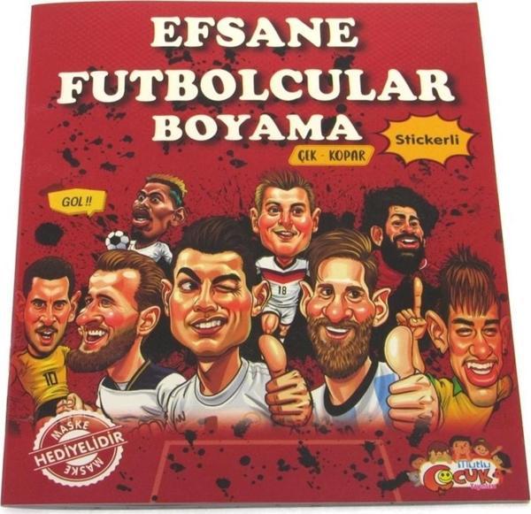 Efsane Futbolcular Çıkartmalı Maskeli Boyama Kitabı - Image 1