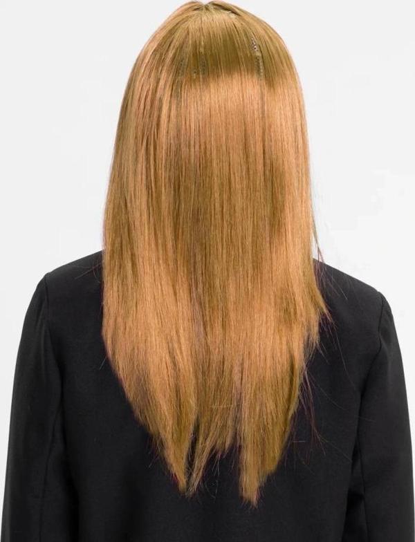 Altın Renk Düz Kesim İÇi Astarlı Uzun Parti Peruğu Takma Saç - Image 1