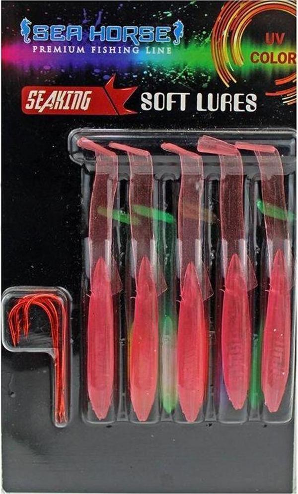 Sea Horse Glow 6,5cm 5 Li Paket Silikon Balık C3   - Image 1