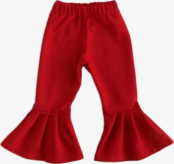 Kız Bebek Kırmızı İspanyol Paça Yüksek Bel Lastikli Tayt Pantolon - Image 1