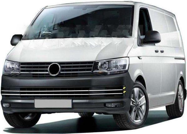 Volkswagen T6 Uyumlu Transporter Krom Ön Tampon Çıtası 3 Parça - Image 1