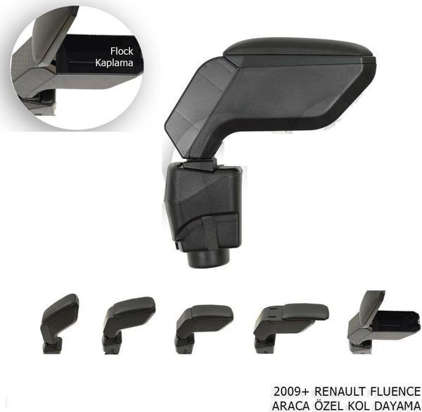 Renault Fluence Uyumlu Kol Dayama Kolçak Siyah 2009-2016 - Image 1