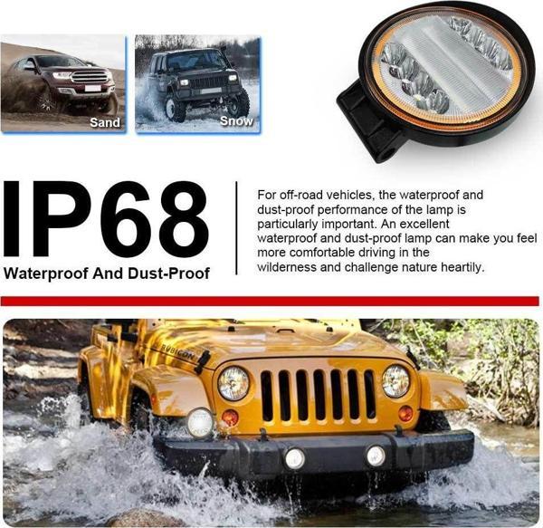 Offroad Sis Uyumlu Yuvarlak Kırmızı Angelli Sis Lambası 12-24V / Lass311 - Image 1