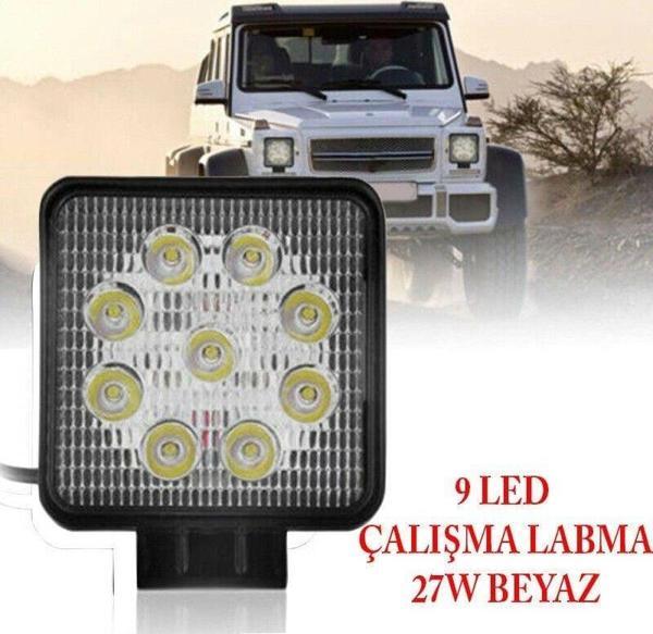 9 LED Kare 27W Off Road Sis, Gündüz Farı Lambası (adet) - Image 1