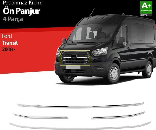 Ford Transit Uyumlu Krom Ön Panjur 4 Parça. 2018 Üzeri - Image 1