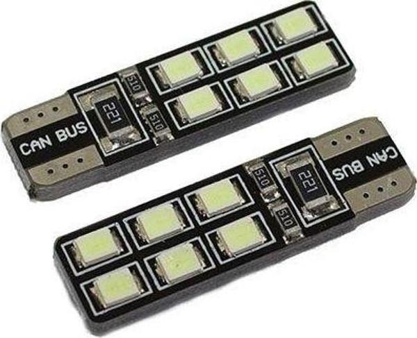 T10 Led Ampul Canbus'Lı Buz Mavi 2'Li Set 12V / Laam626-2 - Image 1