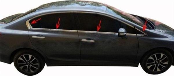 Honda Civic Uyumlu 9 Cam Çıtası 8 Parça Krom 2012 Ve Sonrası - Image 1