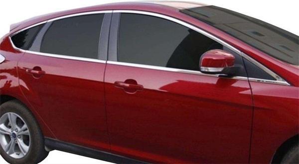 Ford Focus Uyumlu 3 Hatchback Cam Üst Çıtası 16 Parça. Krom 2011-2014 - Image 1