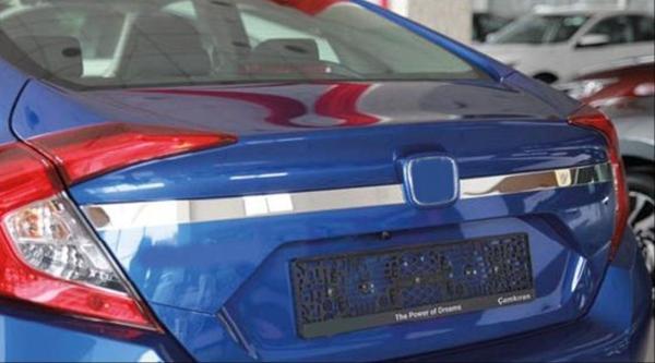 Honda Civic Uyumlu Fc5 2016-2020 Bagaj Üst Nikelaj Kaplama Dar - Image 1