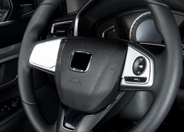 Honda Civic Uyumlu Fc5 2016-2020 Direksiyon Kaplaması 2 Parça - Silver - Image 1