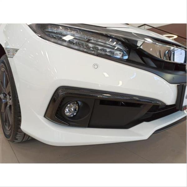Honda Civic Uyumlu Fc5 2019-2021 Ön Sis Kaşı Kaplaması Karbon (Makyajlı Kasa) - Image 1