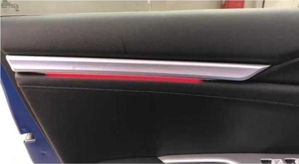 Honda Civic Uyumlu Fc5 2016-2020 Kapı İç Çıta Ambians 2 Parça Kırmızı - Image 1