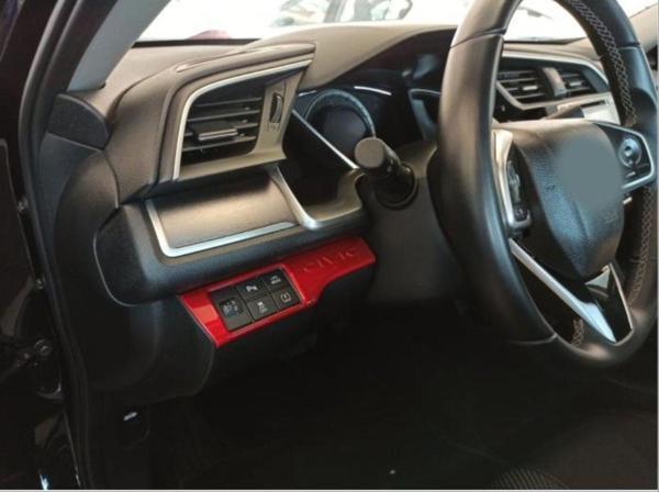 Honda Civic Uyumlu Fc5 2016-2020 Kontrol Panel Kaplama- Kırmızı - Image 1