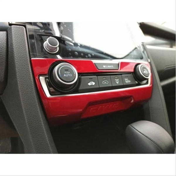 Honda Civic Uyumlu Fc5 2016-2020 Klima Panel Kaplama- Kırmızı - Image 1