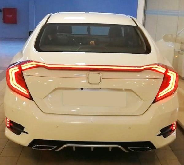 Honda Civic Uyumlu Fc5 2016-2021 Hareketli Sinyalli LED Stop Ve Spoiler Takımı Kırmızı - Image 1