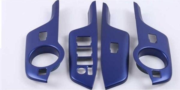 Toyota C-Hr Uyumlu 2016-2019 Kapı Kolçak Kaplama Mavi (Elektrikli Ayna Düğmeli Model) - Image 1