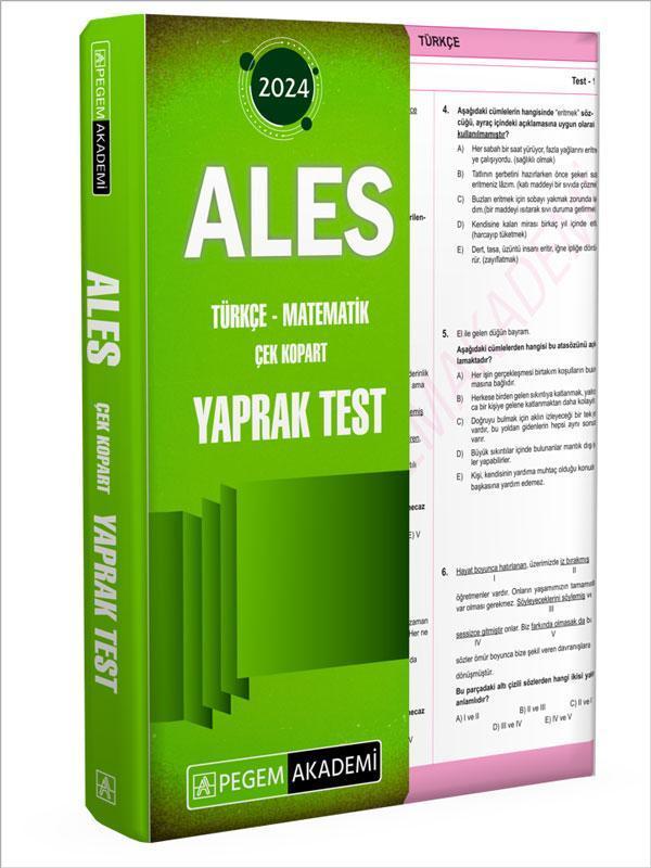 2024 ALES Çek Kopart Yaprak Test - Pegem Akademi Yayıncılık - Image 1