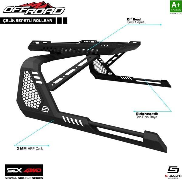Sedan 4Wd Uyumlu Off Road İsuzu D-Max 2 Sepetli Çelik Roll Bar V1 2012-2019 - Image 1